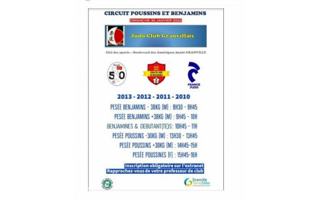 CIRCUIT POUSSINS ET BENJAMINS - DIMANCHE 30 JANVIER 2022