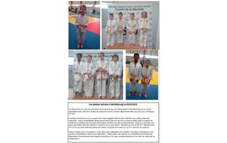 les jeunes judokas à Montebourg  06/03/2022